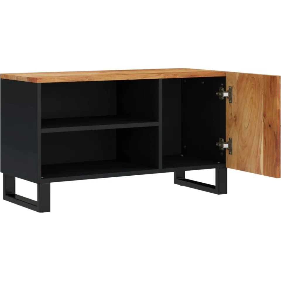 vidaXL Tv-meubel 80x33x46 cm massief acaciahout en bewerkt hout bruin, foto 3