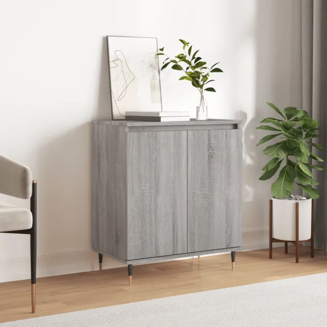 vidaXL Dressoir 60x35x70 cm bewerkt hout grijs sonoma eikenkleurig