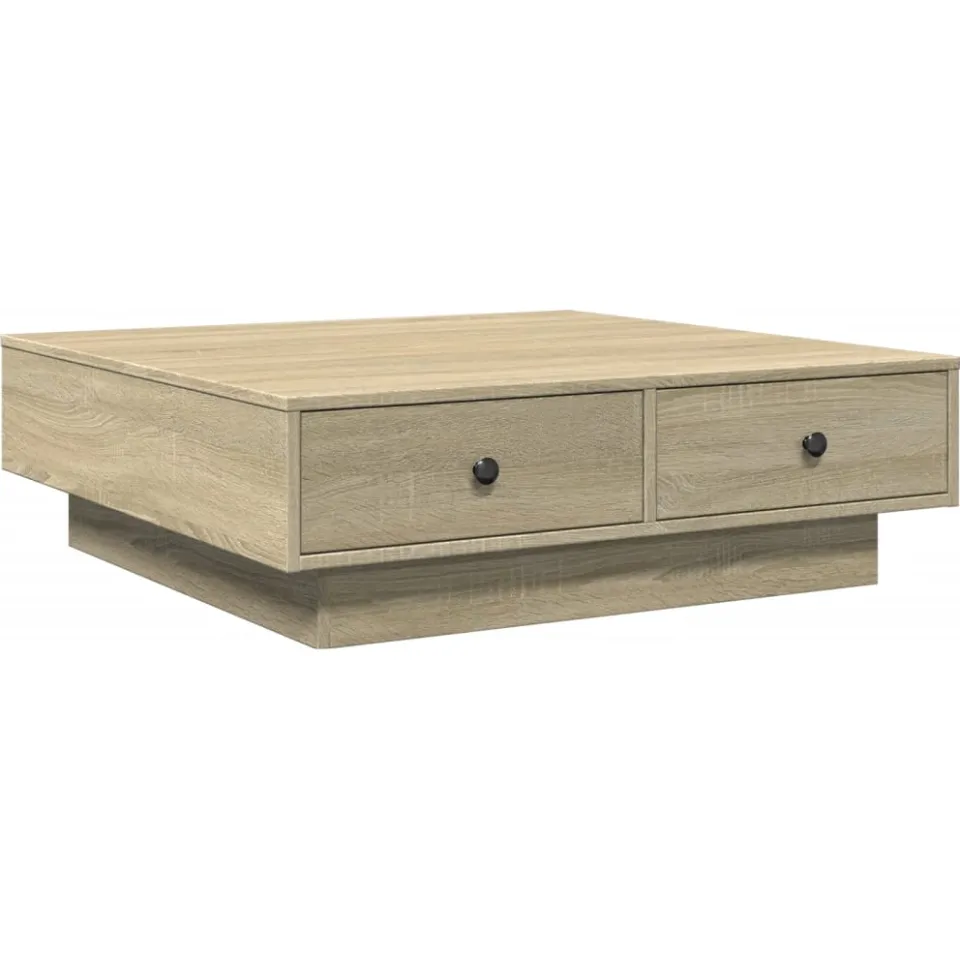 vidaXL Salontafel 90x90x28 cm spaanplaat sonoma eikenkleurig, foto 3