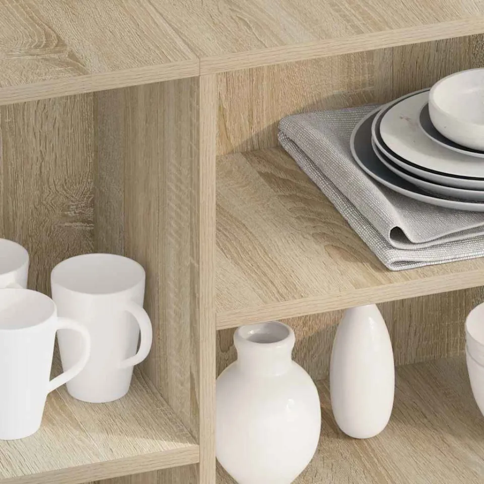 vidaXL Dressoir 120x30x75 cm bewerkt hout sonoma eikenkleurig, foto 4