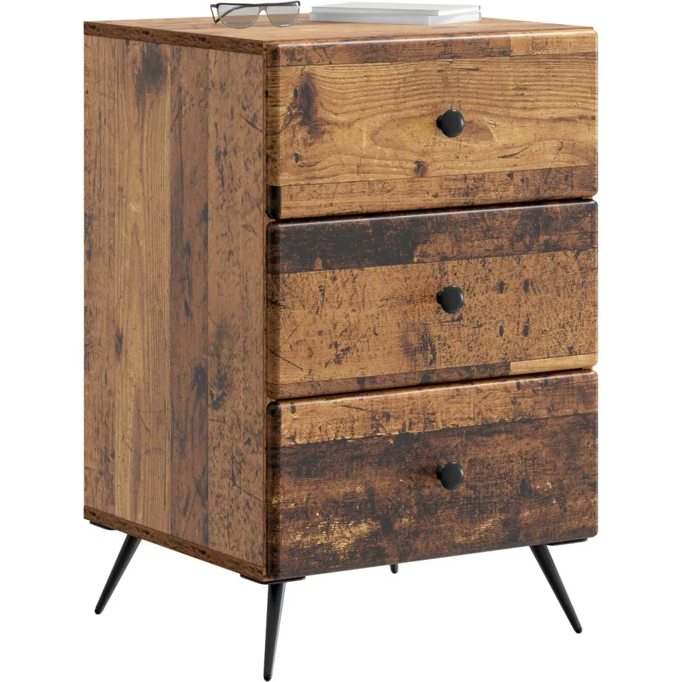 vidaXL Nachtkastje Oud hout 43 x 41 x 66,5 cm Bewerkt hout Bruin