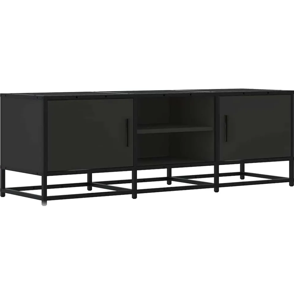 vidaXL Tv-meubel 120x35x41 cm bewerkt hout en metaal zwart, foto 3