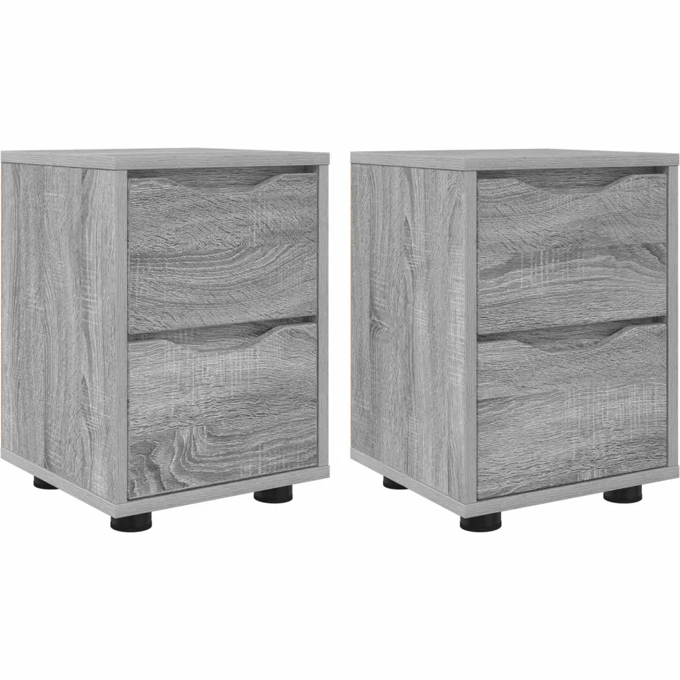 vidaXL Nachtkastjes 2 st Grijs Sonoma 30,5 x 30 x 43 cm Bewerkt hout, foto 3