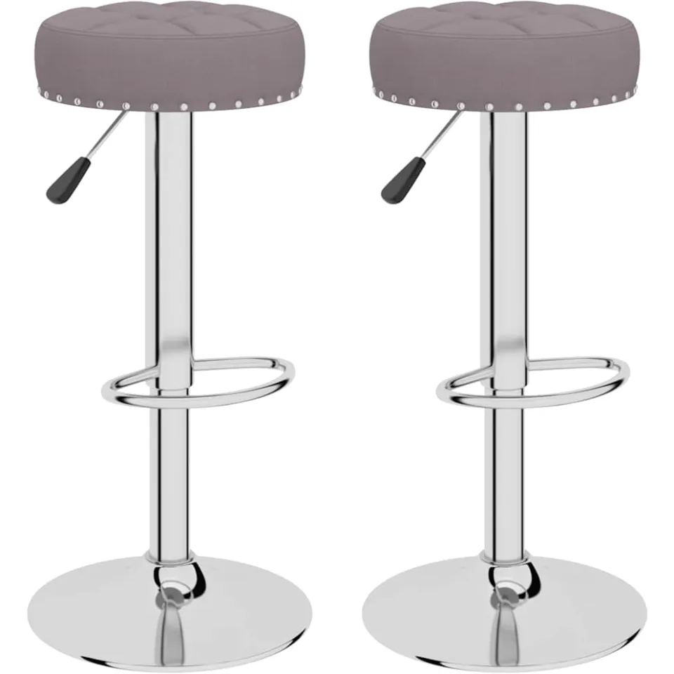 vidaXL Barkrukken 2 st stof taupe, foto 3