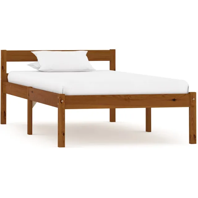 vidaXL Bedframe massief grenenhout honingbruin 90x200 cm