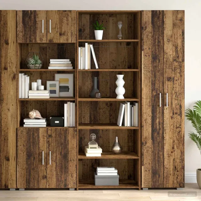 vidaXL Dressoir Oud hout 70 x 41 x 185 cm Bewerkt hout Bruin