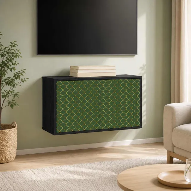 vidaXL Wandgemonteerd tv-meubel GELEEN 69 x 33 x 40 cm Zwart eiken