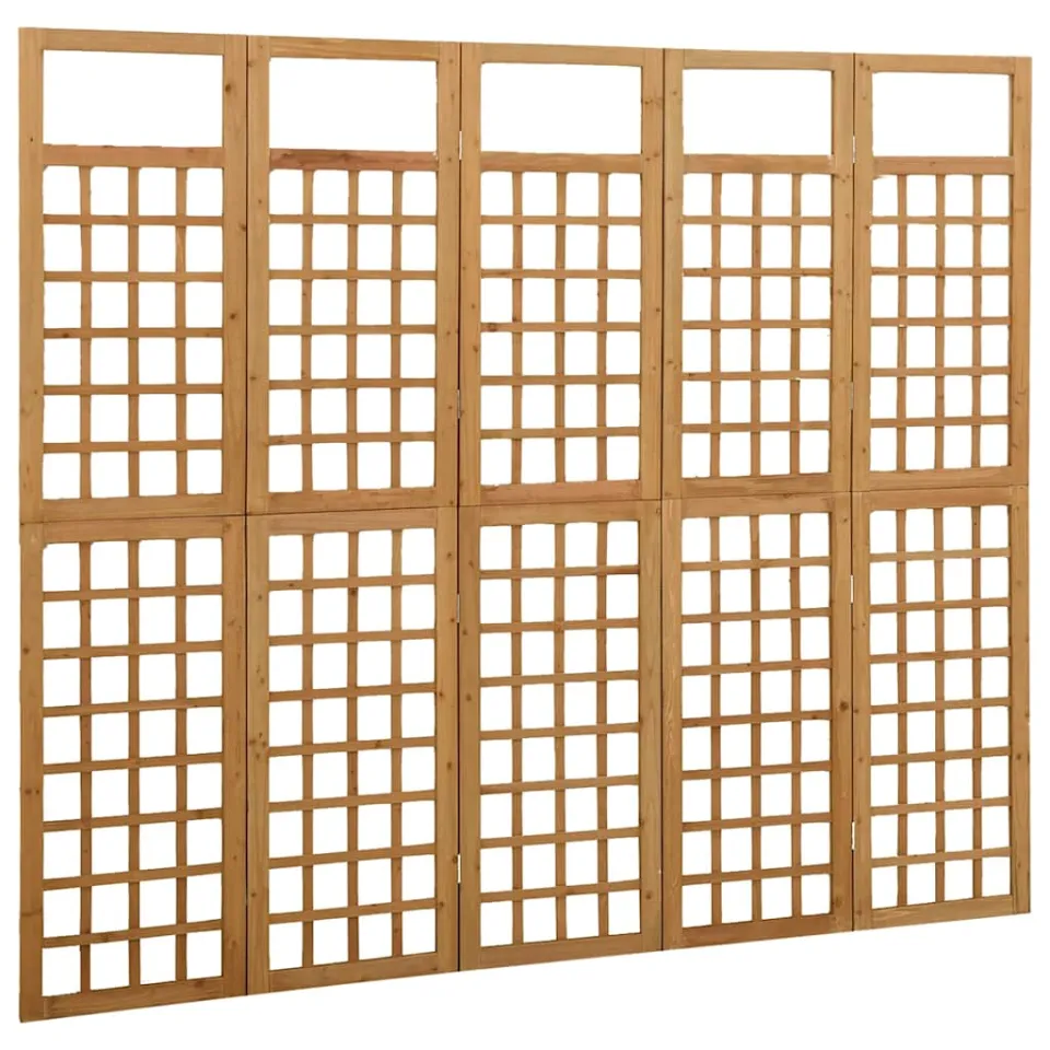 vidaXL Kamerscherm/trellis met 5 panelen 201,5x180 cm vurenhout bruin, foto 3
