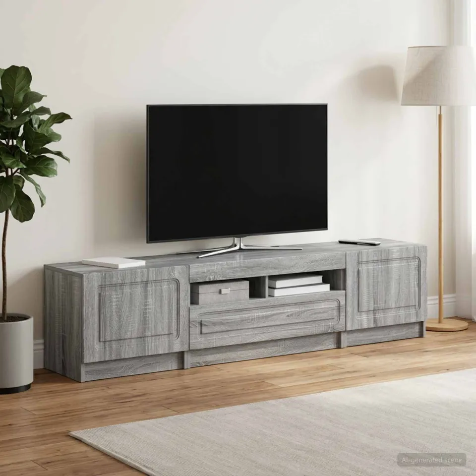 vidaXL LED tv-meubel UTRECHT 3 st Grijs Sonoma Bewerkt hout, foto 3
