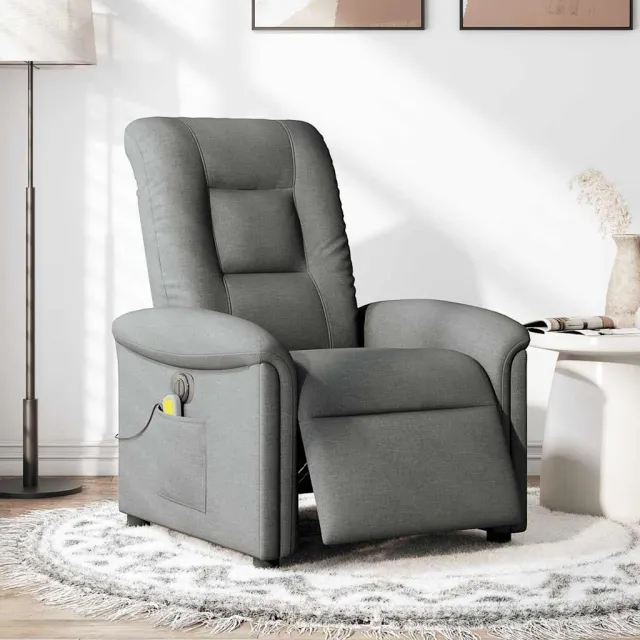 vidaXL Massagestoel elektrisch verstelbaar stof donkergrijs