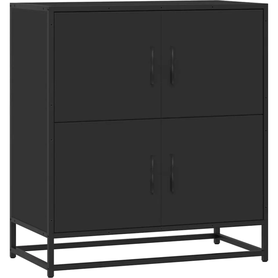 vidaXL Dressoir 68x35x76 cm bewerkt hout zwart, foto 3