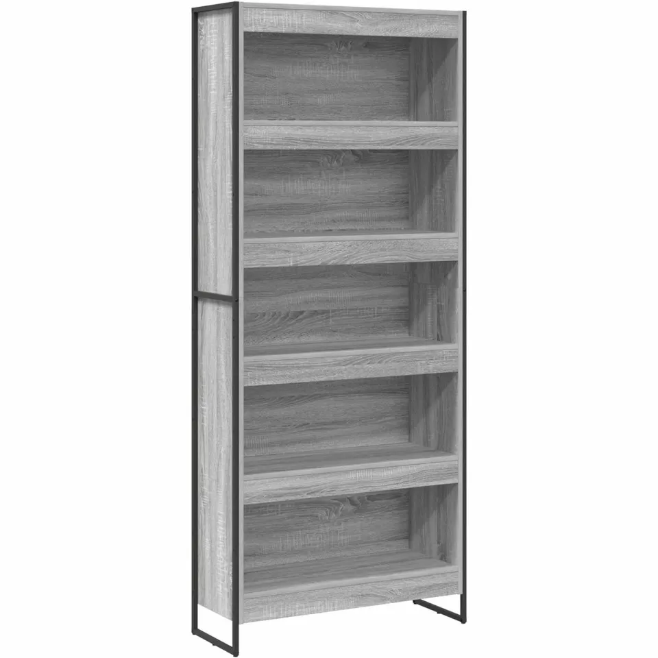 vidaXL Boekenkast 80 x 30 x 189,5 cm Bewerkt hout Grijs Sonoma, foto 3