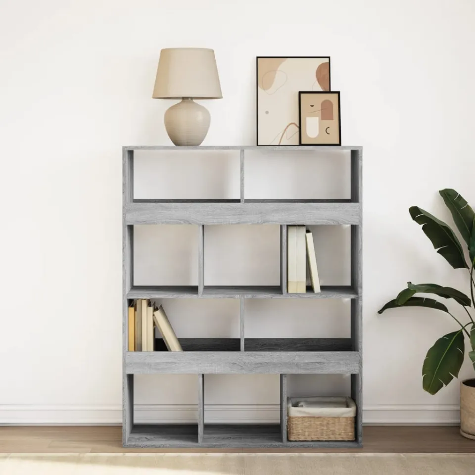 vidaXL Boekenkast 100x33x125,5 cm bewerkt hout grijs sonoma eikenkleur, foto 2