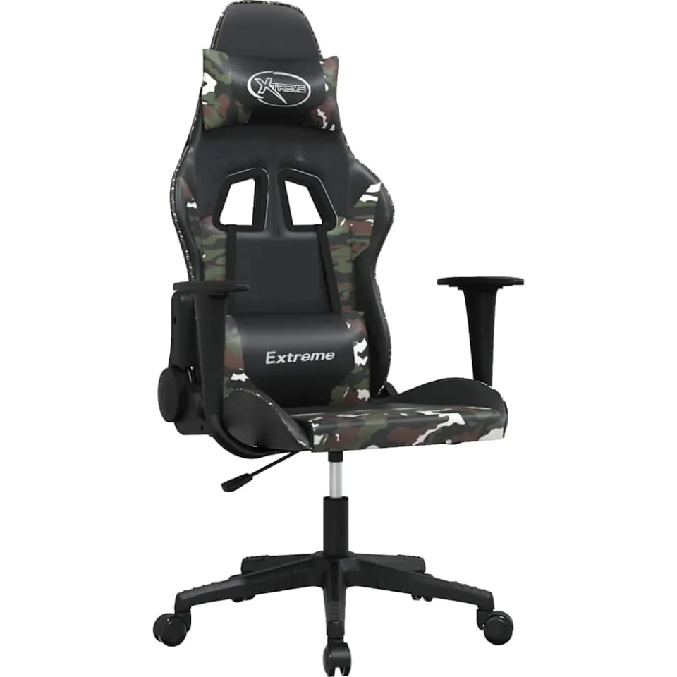vidaXL Gamestoel kunstleer zwart en camouflage, foto 3