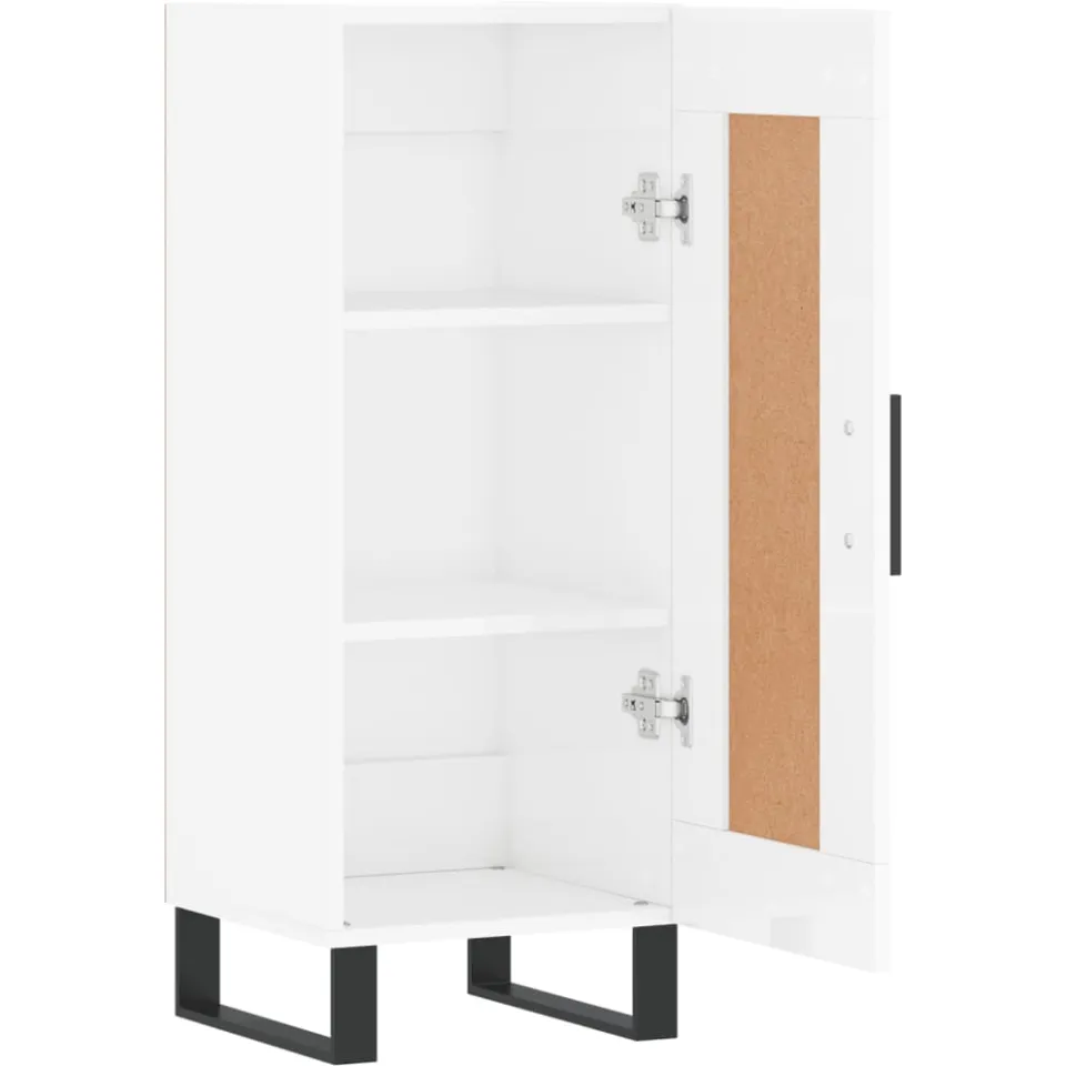 vidaXL Dressoir 34,5x34x90 cm bewerkt hout hoogglans wit, foto 3
