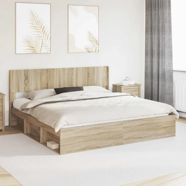 vidaXL Hoofdbord Sonoma Eiken Bewerkt hout Bruin