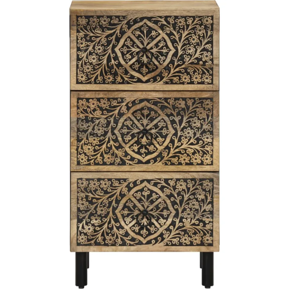 vidaXL Bijzetkast 40x33x75 cm massief mangohout bruin, foto 3
