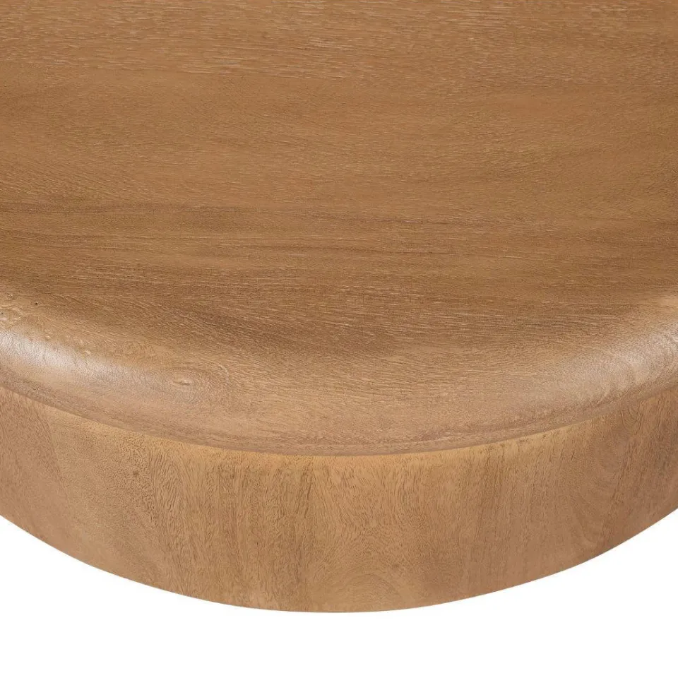 Giga Meubel Salontafel Rota - Rond Naturel Mangohout - 90x90x31cm, foto 3