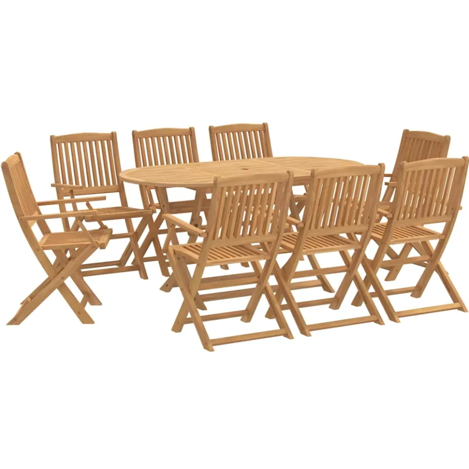 vidaXL 9-delige Tuinset massief acaciahout bruin, foto 3