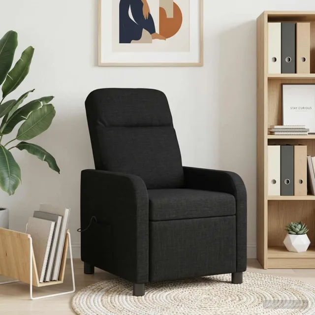 vidaXL Massage Recliner Zwart Stof