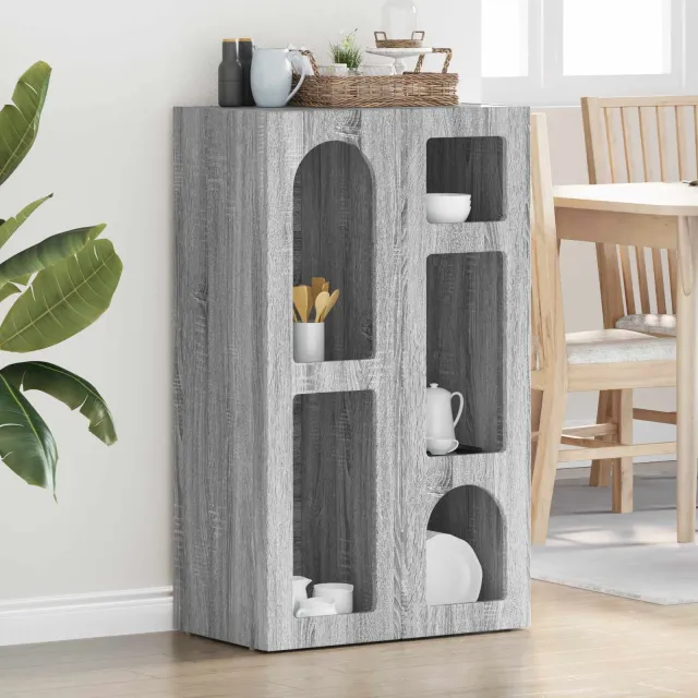vidaXL Dressoir ELST Grijs Sonoma 59 x 35 x 100,5 cm Bewerkt hout, foto 2