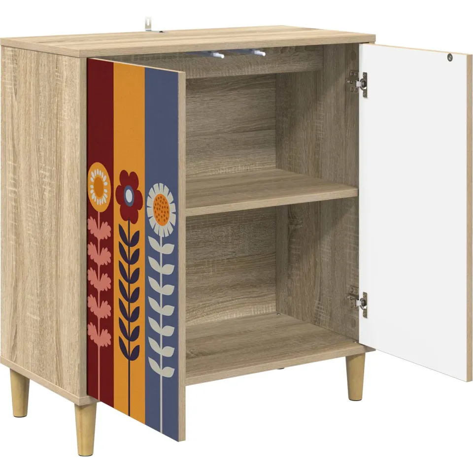 vidaXL Dressoir ESSEN Sonoma 69 x 33 x 75 cm Bewerkt hout Bruin