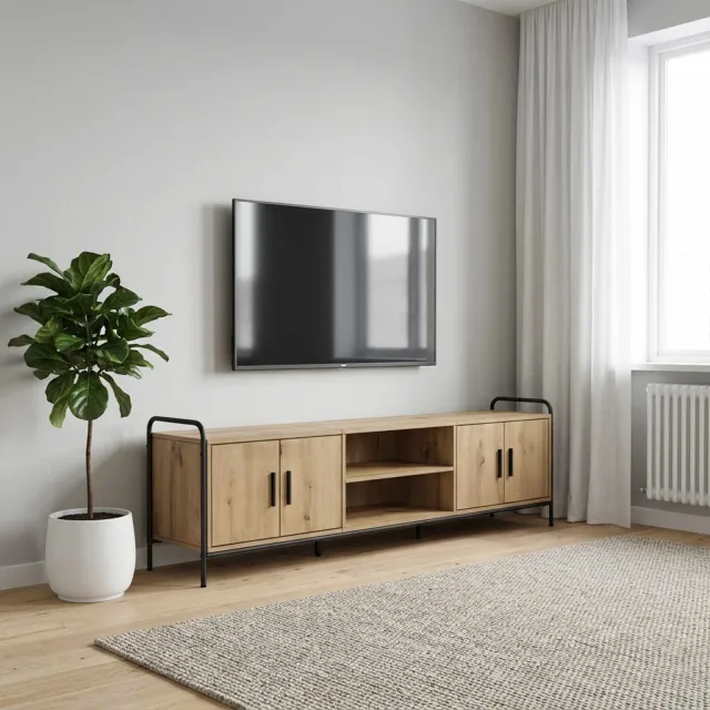 vidaXL Tv-meubel 167,5 x 33 x 50 cm Artisanaal eiken Bewerkt hout, foto 2