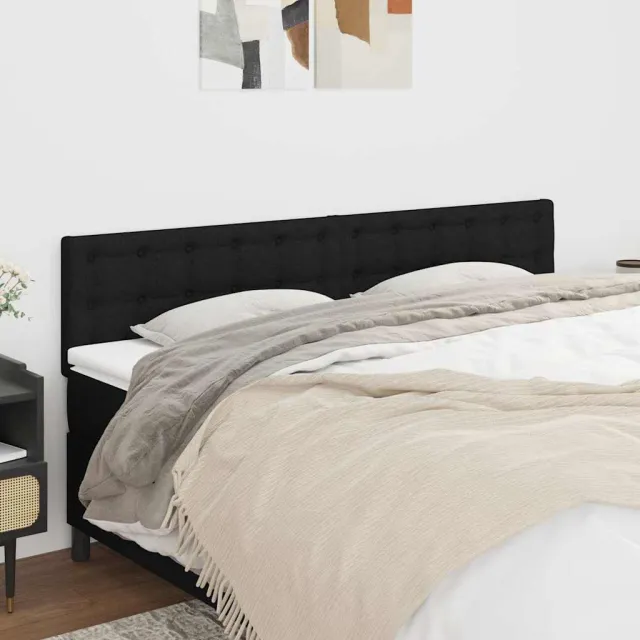 vidaXL Hoofdborden 160x5x78/88 cm stof zwart