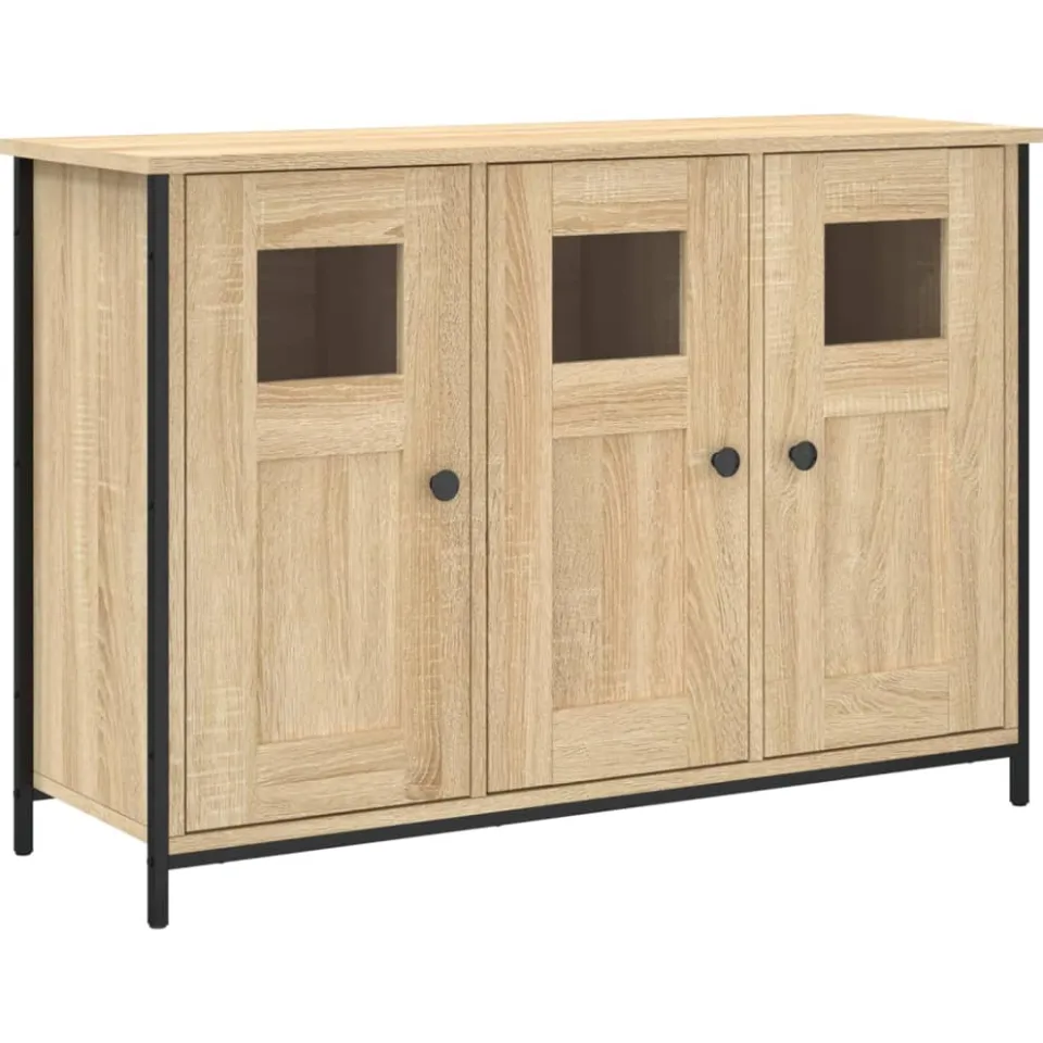 vidaXL Dressoir 100x35x70 cm bewerkt hout sonoma eikenkleurig, foto 3