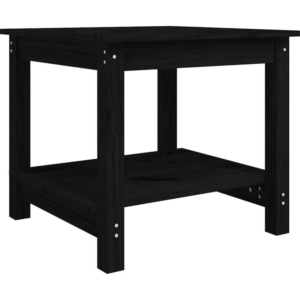 vidaXL Salontafel 50x50x45 cm massief grenenhout zwart, foto 3