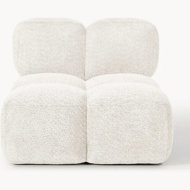 Westwing Collection Middelste module Tayla van teddy bouclé Wit