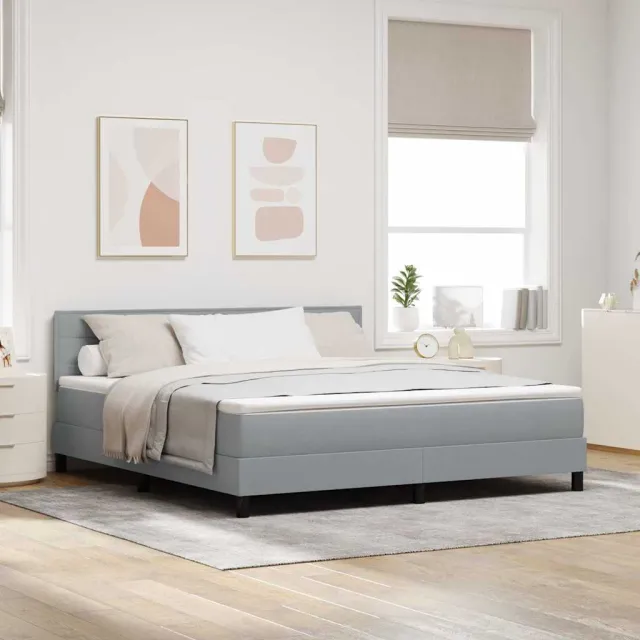 vidaXL Boxspringbed met hoofdeinde Lichtgrijs 180 x 200 cm Stof
