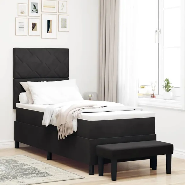 vidaXL Boxspring bed met hoofdeinde Zwart 200 x 80 cm Fluweel