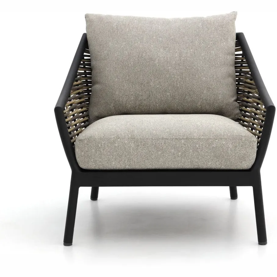 Apple Bee Milou/ROUGH-K stoel-bank loungeset 5-delig zwart, foto 3
