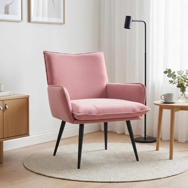 vidaXL Fauteuil Roze fluweel