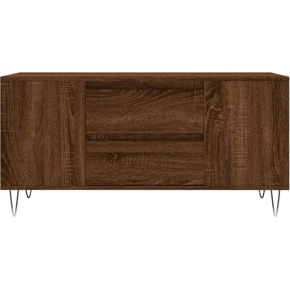 vidaXL Salontafel 102x44,5x50 cm bewerkt hout bruin eikenkleur