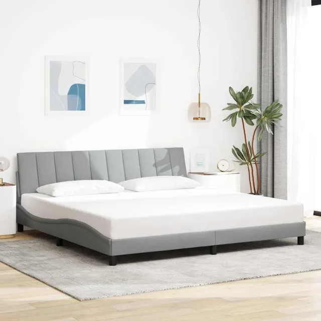 vidaXL Bedframe zonder matras "Hanko" stof lichtgrijs 200x200 cm