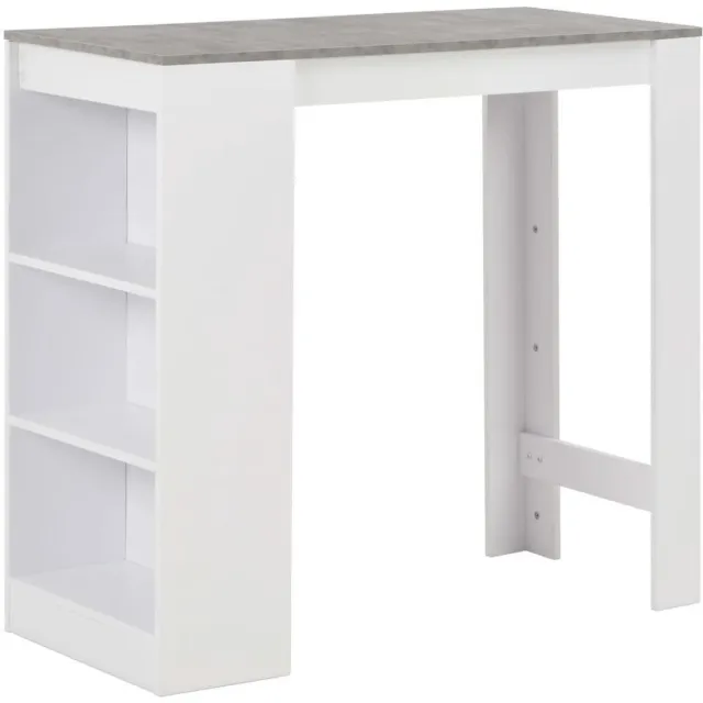 vidaXL Bartafel - met - schap - 110x50x103 - cm - wit Betongrijs