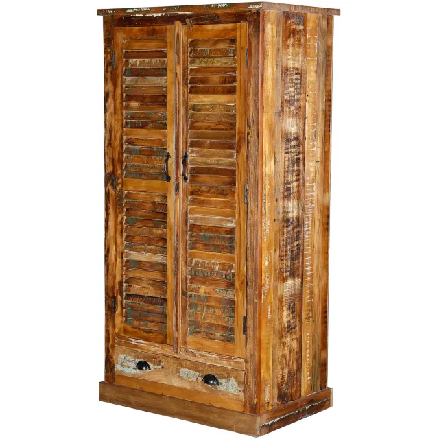 Casa Moro Massief houten kledingkast – mangohout – vintage boho landelijk – slaapkamer woonkamer hal – Kast – opbergkast zie afbeeldingen en beschrijving