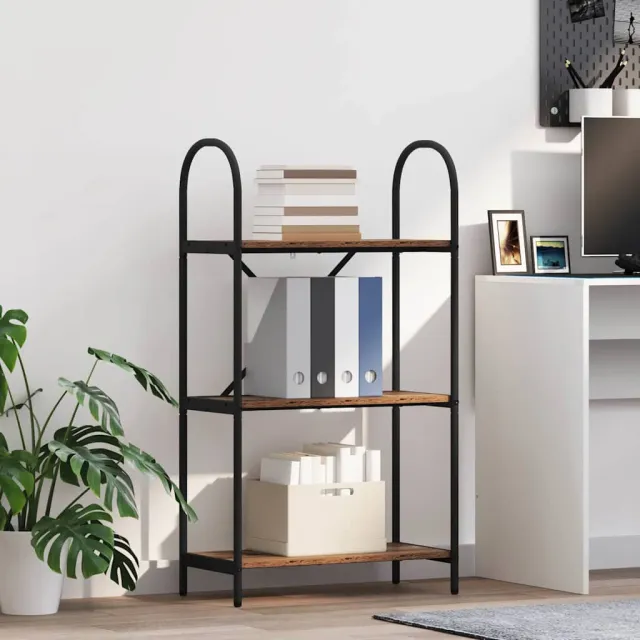 vidaXL Boekenkast 3-laags 60 x 30 x 109 cm Bewerkt hout Oudhout bruin, foto 2