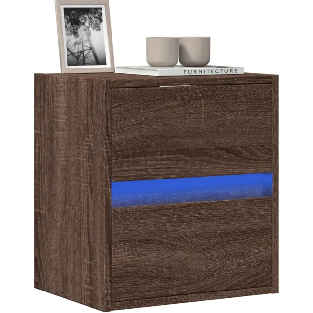 vidaXL Tv-wandmeubel met LED-verlichting 41x31x45 cm bruin eikenkleur, foto 2