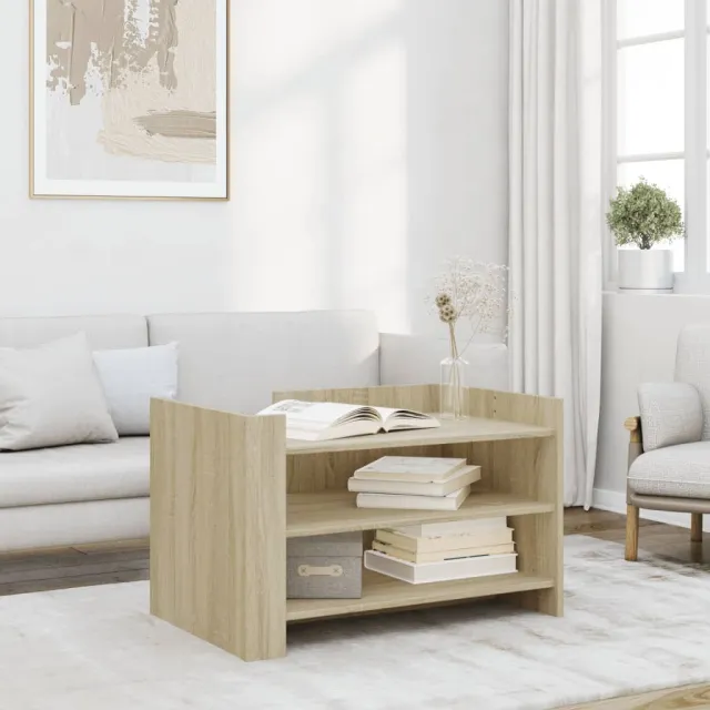 vidaXL Salontafel 80x50x50 cm bewerkt hout sonoma eikenkleurig