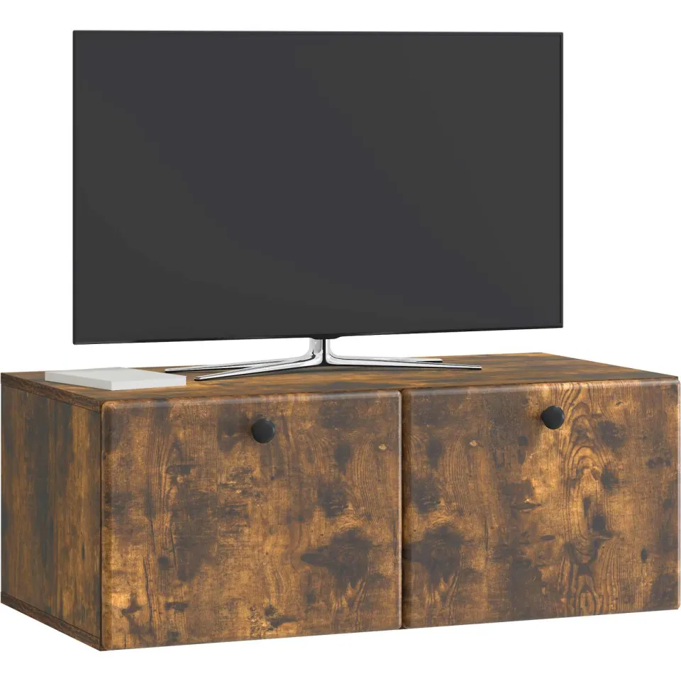 vidaXL Wandbeugel TV-kast 78,5 x 41 x 30 cm Gerookt eiken Bewerkt hout Bruin