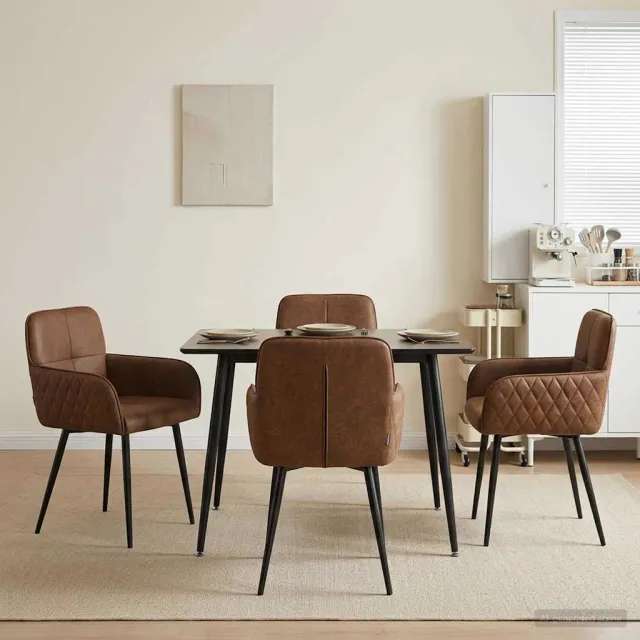 vidaXL Eettafelstoelen 4 st Nep Suede Leer Bruin 59 x 56,5 x 85 cm