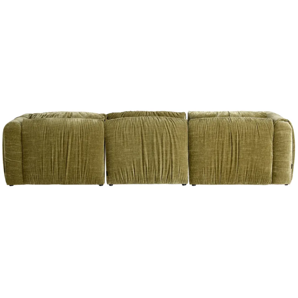 NOUS Living 3-zitsbank met hocker Kaia groen, foto 5