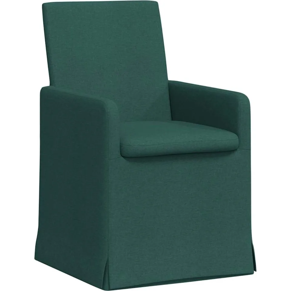 vidaXL Eettafelstoelen 2 st Stof Donkergroen 57 x 68 x 94 cm