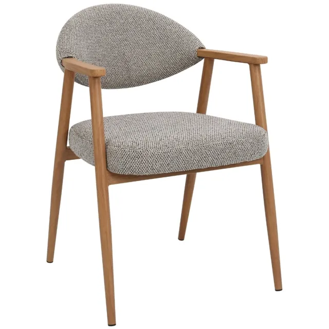 DÉJA Living Eetkamerstoel Karup - Taupe/Naturel - Set van 2