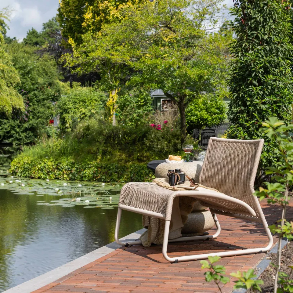 WOOOD West Tuin Loungestoel - Kunststof - Zand - 67x78x70, foto 4