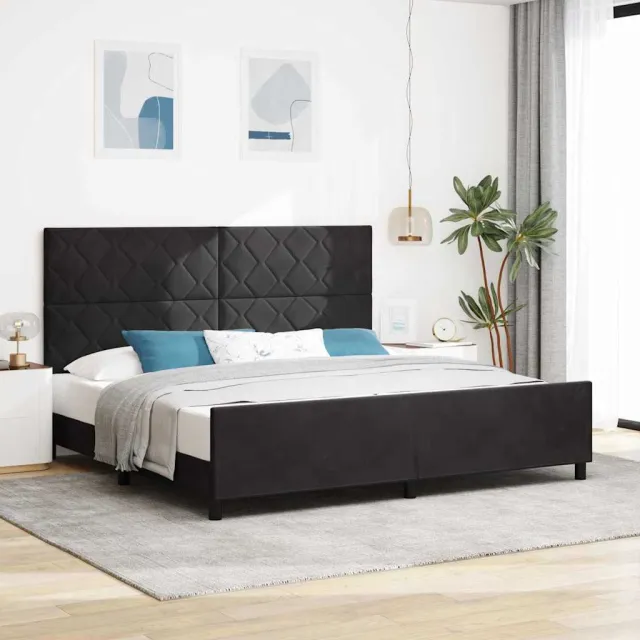 vidaXL Boxspringbed met hoofdeinde Zwart 200 x 200 cm Fluweel