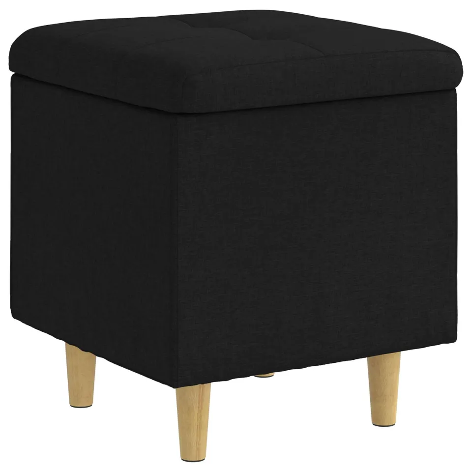 vidaXL Ottoman met Opbergruimte Zwart 40 x 40 x 45 cm Stof, foto 3